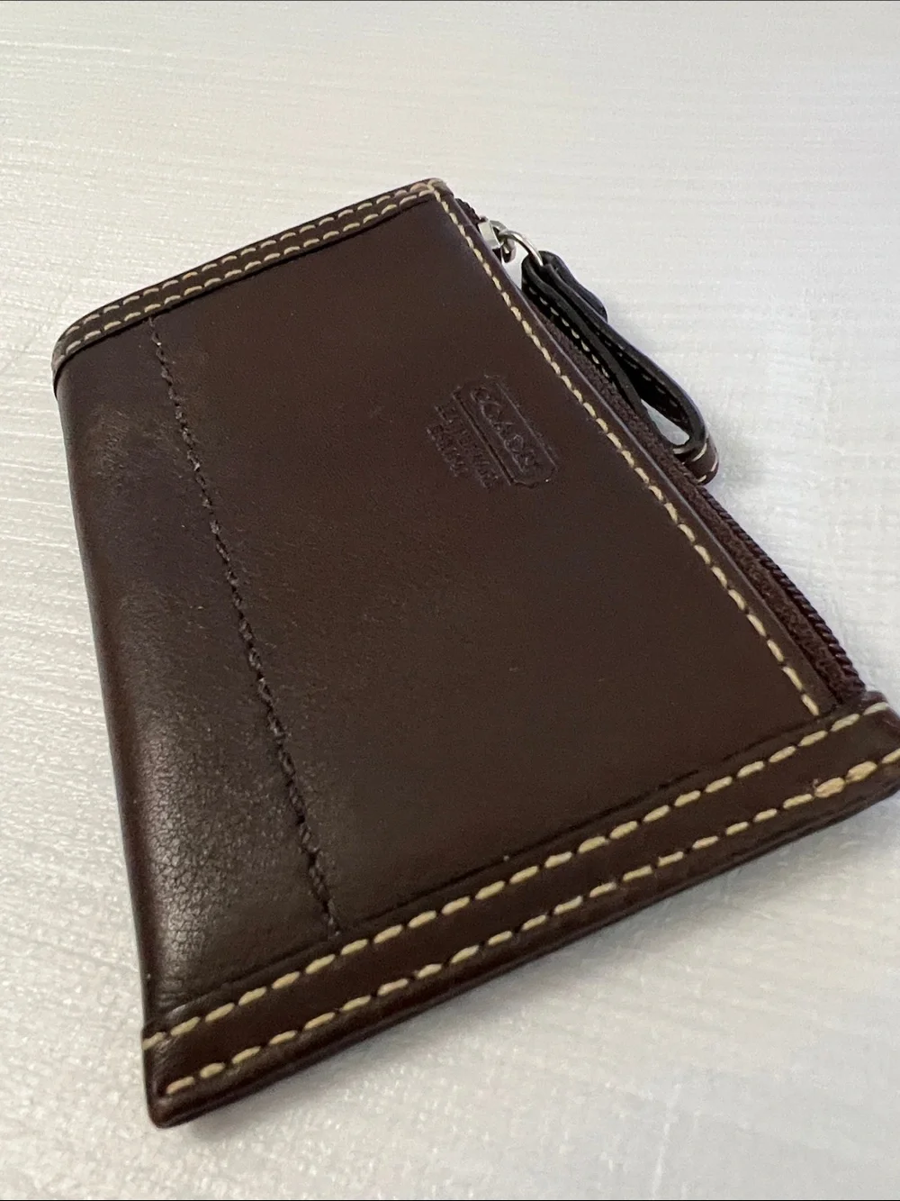 Coach mini skinny wallet card holder brown leather Style # F41788